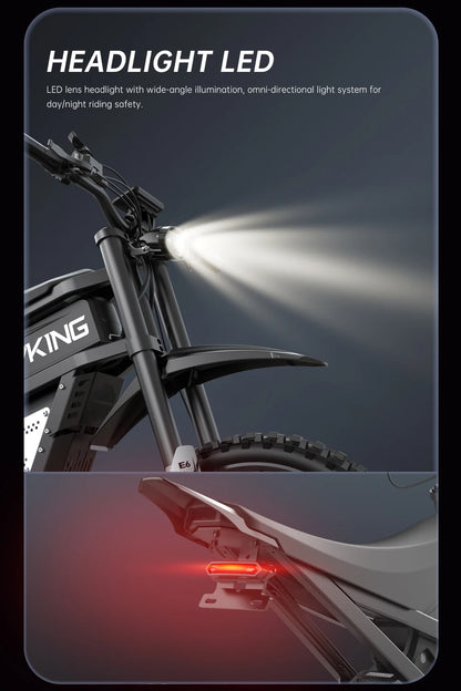 FVKINGE6 off-road electric bicycle 25 inch tires 52V40AH electric motorcycle peak 2900W motor 60KM/H