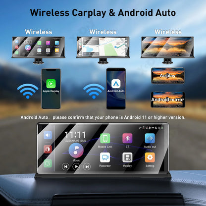 XGODY 11.3" Wireless CarPlay & Android Auto Dash Cam ADAS 4K DVR