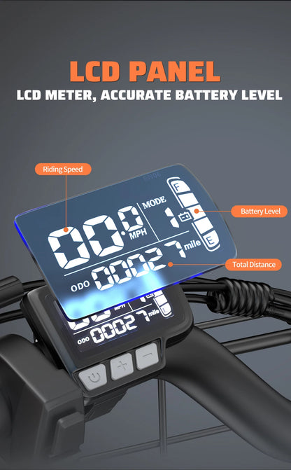 Kickwey LD20 Adult Electric Bike 1500w 32MPH 48V20ah Mountain Electric Bicycle 20 Inch Fat Tire Motorcycle E Bike