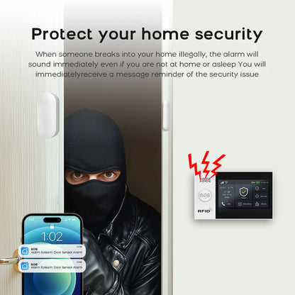PGST PG-107 Tuya Wireless Home WIFI GSM Home Security With Motion Detector Sensor Burglar Alarm System APP Control Support Alexa