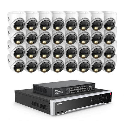 ANNKE 32CH 4K Ultra HD POE Network Video Security System 8MP H.265+ IP Camera Support Two Way Audio Human&Vehicle Detection 4MM