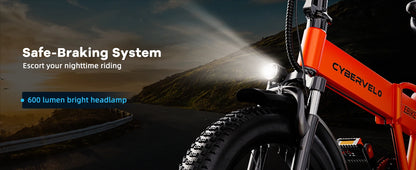1000W Folding Electric Bike, 48V 20AH Large Removable Battery E Bike, 30+MPH, 80 Miles Max Range, 20" Fat Tire Electric Bike for