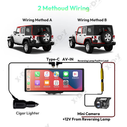 4K 10.26" Touch Screen Car DVR Dashcam Wireless