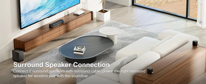 ULTIMEA 250W 5.1 Soundbar for TV, Home Theater Virtual Surround Sound System with App Control, Subwoofer & 2 Surround Speakers