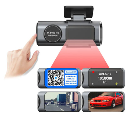 E-ACE 4K Dash Cam for Cars Dual Lens Camera DVR Video Recorder