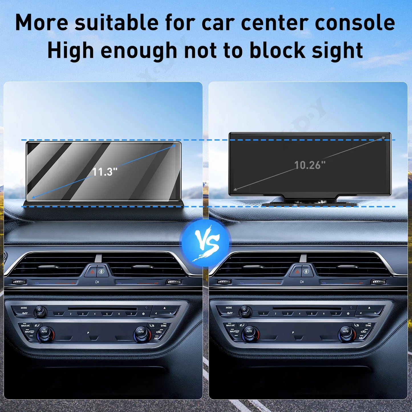 XGODY 11.3" Wireless CarPlay & Android Auto Dash Cam ADAS 4K DVR