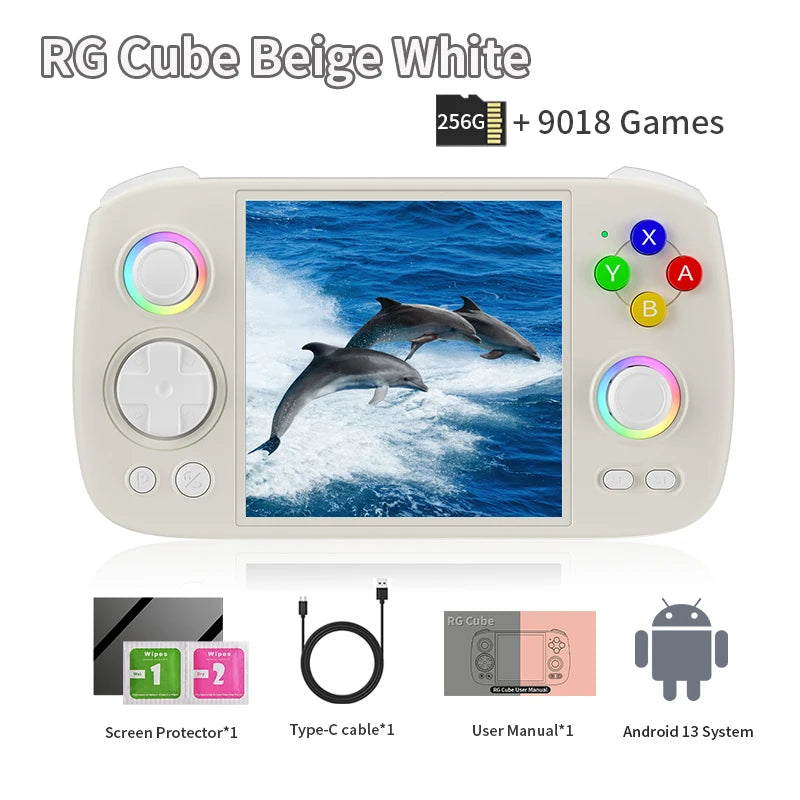 ANBERNIC RG Cube Handheld Game Console 3.95'' IPS Multi-touch Screen T820 Android 13 RGB Joystick 5200mAh Video Gaming Consoles