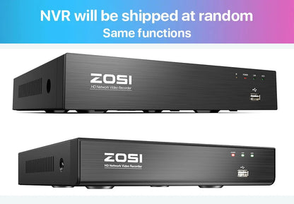 ZOSI 4K PoE Video Surveillance Cameras System 8 Ports 16CH 8MP CCTV NVR Person/Vehicle Detect 8MP/5MP Out/Indoor Security IP Cam