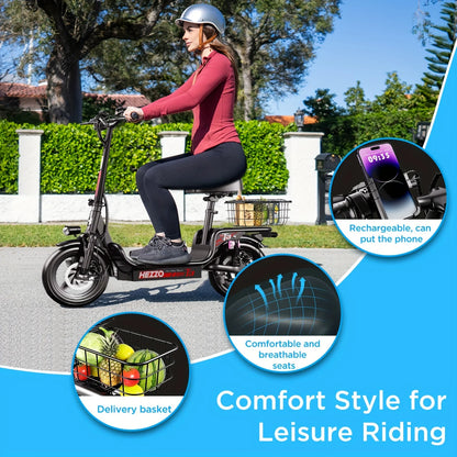 500W carbon steel electric front and rear dual disc brake bicycle for urban commuting with basket, adult electric bicycle