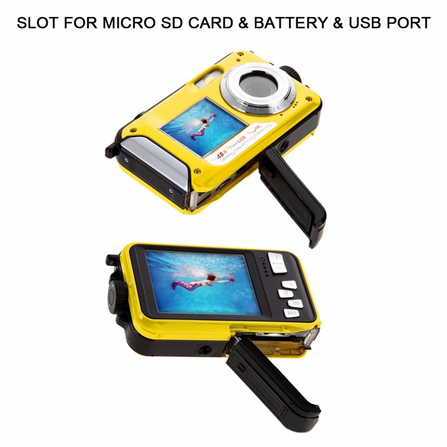 Underwater Camera - 16X Waterproof HD 2.7K 48MP Digital Camera for Snorkeling