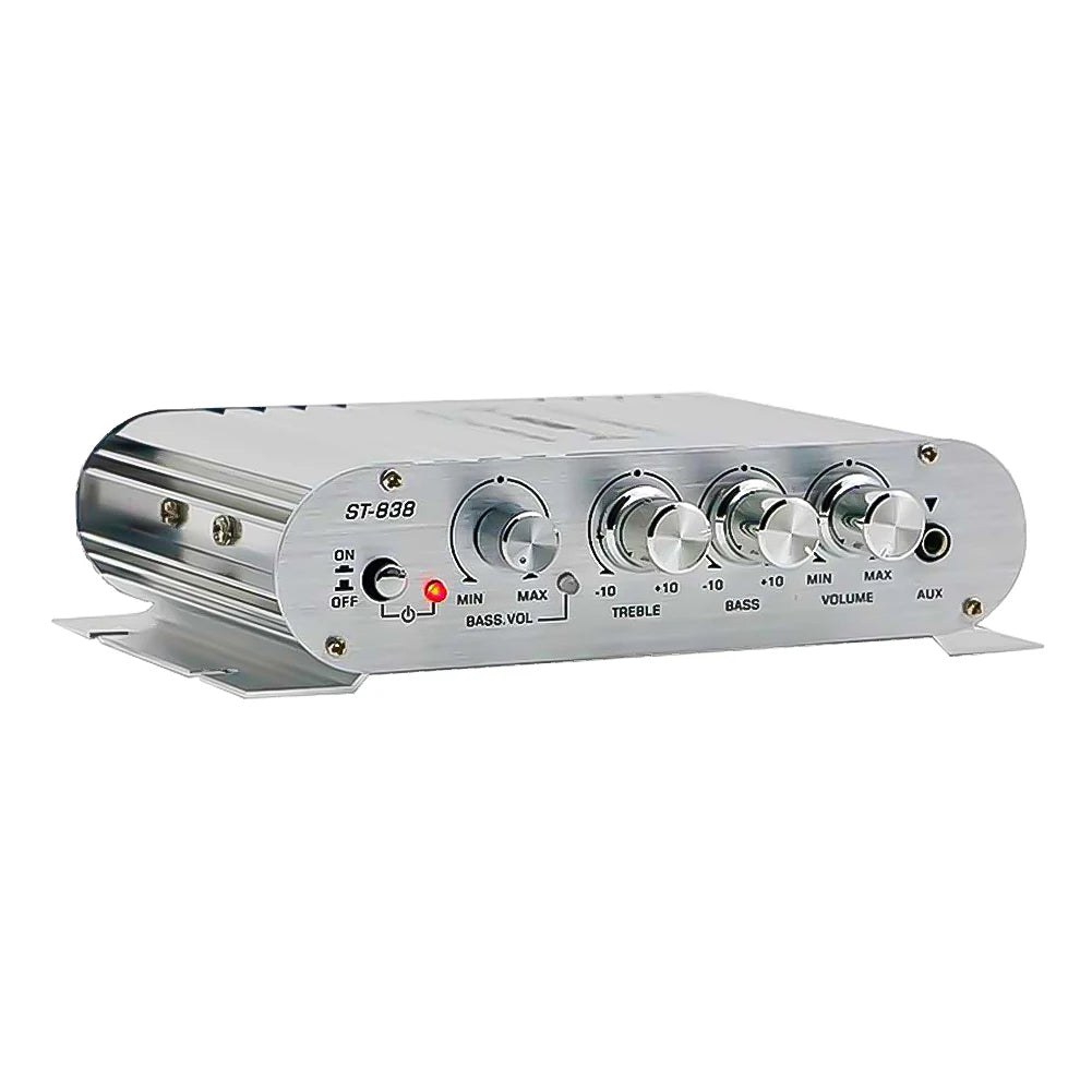 ST-838 HiFi 2.1 Channel Power Amplifier 80W*2 Stereo Bass Sound Amp Mini Media Player Subwoofer Amplifier Car Home Amp