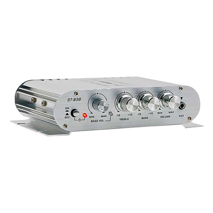 ST-838 HiFi 2.1 Channel Power Amplifier 80W*2 Stereo Bass Sound Amp Mini Media Player Subwoofer Amplifier Car Home Amp