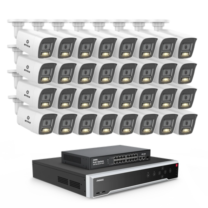 ANNKE 32CH 4K Ultra HD POE Network Video Security System 8MP H.265+ IP Camera Support Two Way Audio Human&Vehicle Detection 4MM