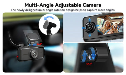 REDTIGER A6  3 Cameras Front/Cabin/Rear Cam 4K