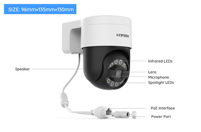 H.view 8CH 4K 5MP 8MP CCTV Security Camera System PTZ Home Video Surveillance Kit Outdoor IP Camera Humanoid Detection
