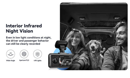REDTIGER A6  3 Cameras Front/Cabin/Rear Cam 4K