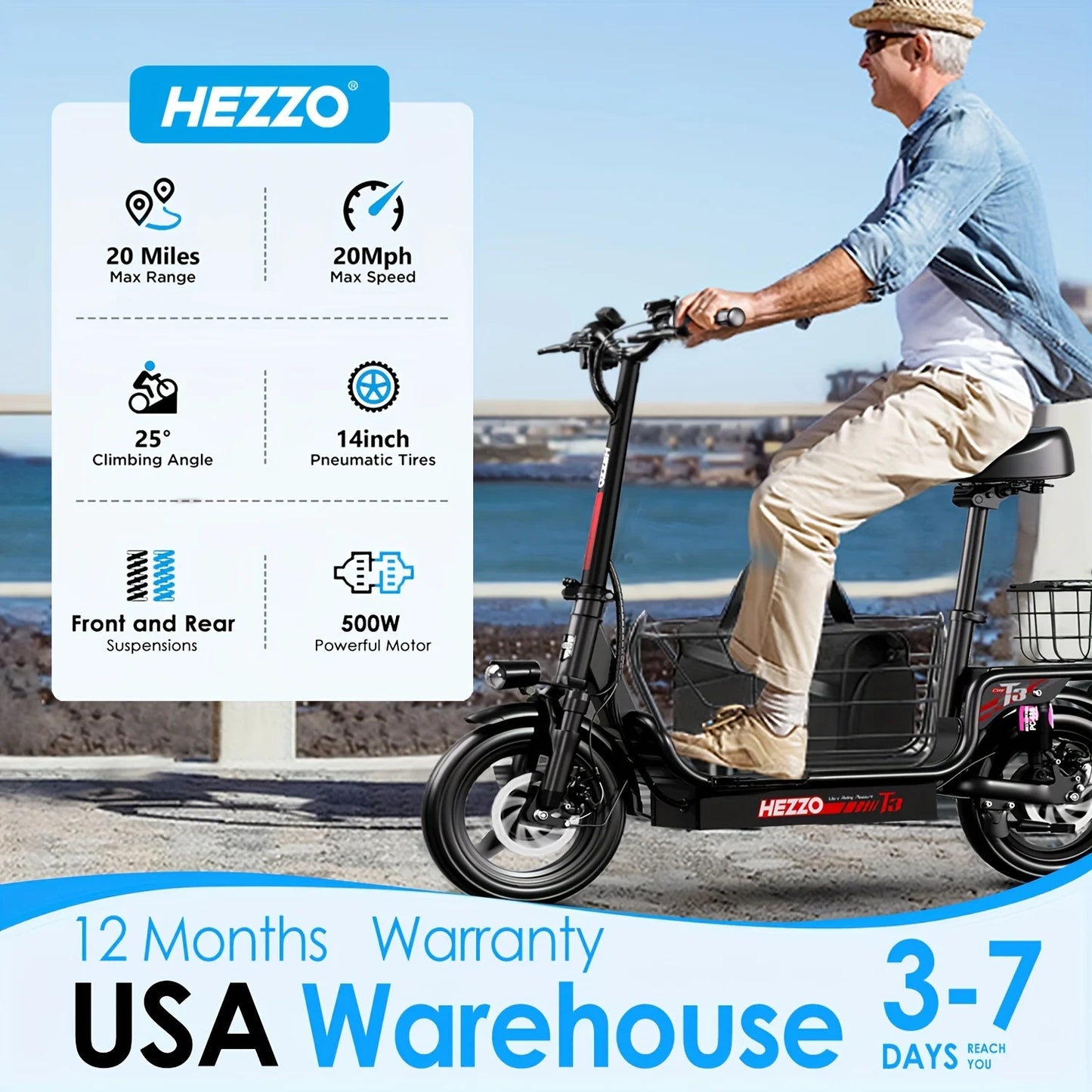 500W carbon steel electric front and rear dual disc brake bicycle for urban commuting with basket, adult electric bicycle
