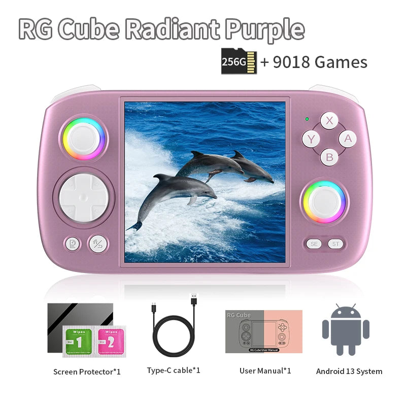 ANBERNIC RG Cube Handheld Game Console 3.95'' IPS Multi-touch Screen T820 Android 13 RGB Joystick 5200mAh Video Gaming Consoles