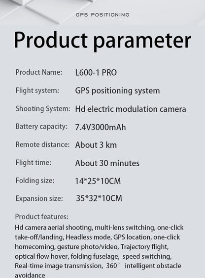 L600-1 Pro MAX GPS 4K Professional  Rc Quadcopter Drone