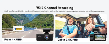 REDTIGER 3 Channel Car Camera 4k Dash Camera