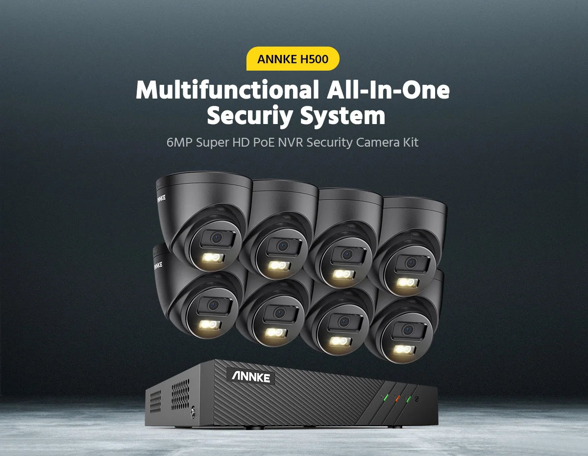ANNKE 3K 6MP Ultra HD POE Video Surveillance System 8CH NVR Recorder 3K Security Cameras CCTV Kit Smart Dual Lights Ip camera