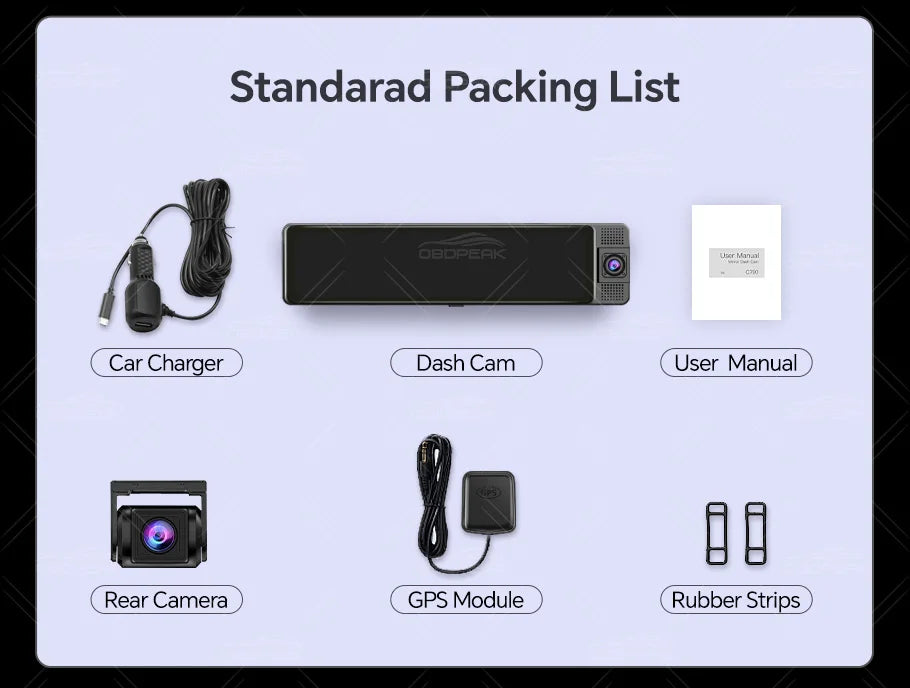 11.26 Inch 3 Camera 4K+1080P+1080P Video Recording Car Dash Cam