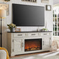 Farmhouse TV Stand for Up to 80 Inch TV, Entertainment Center with Electric Fireplace, Storage Cabinet Drawer for Living Room
