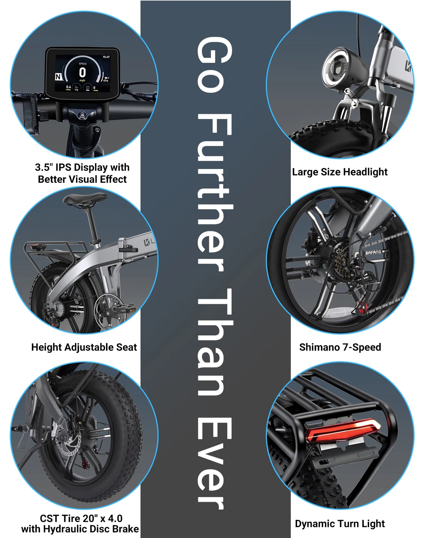 Luckeep X1 Fold Electric Bike 1500W Peak Motor 48V15AH Battery Electric Bicycle Hydraulic Disc Brakes 20" x 4.0" Fat Tire Ebike