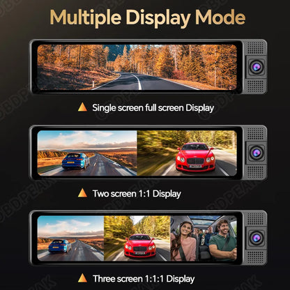 11.26 Inch 3 Camera 4K+1080P+1080P Video Recording Car Dash Cam