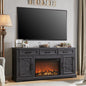 Farmhouse TV Stand for Up to 80 Inch TV, Entertainment Center with Electric Fireplace, Storage Cabinet Drawer for Living Room