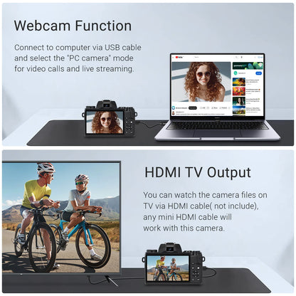 Digital Camera for Photography, 4K 64MP WiFi Vlogging Camera