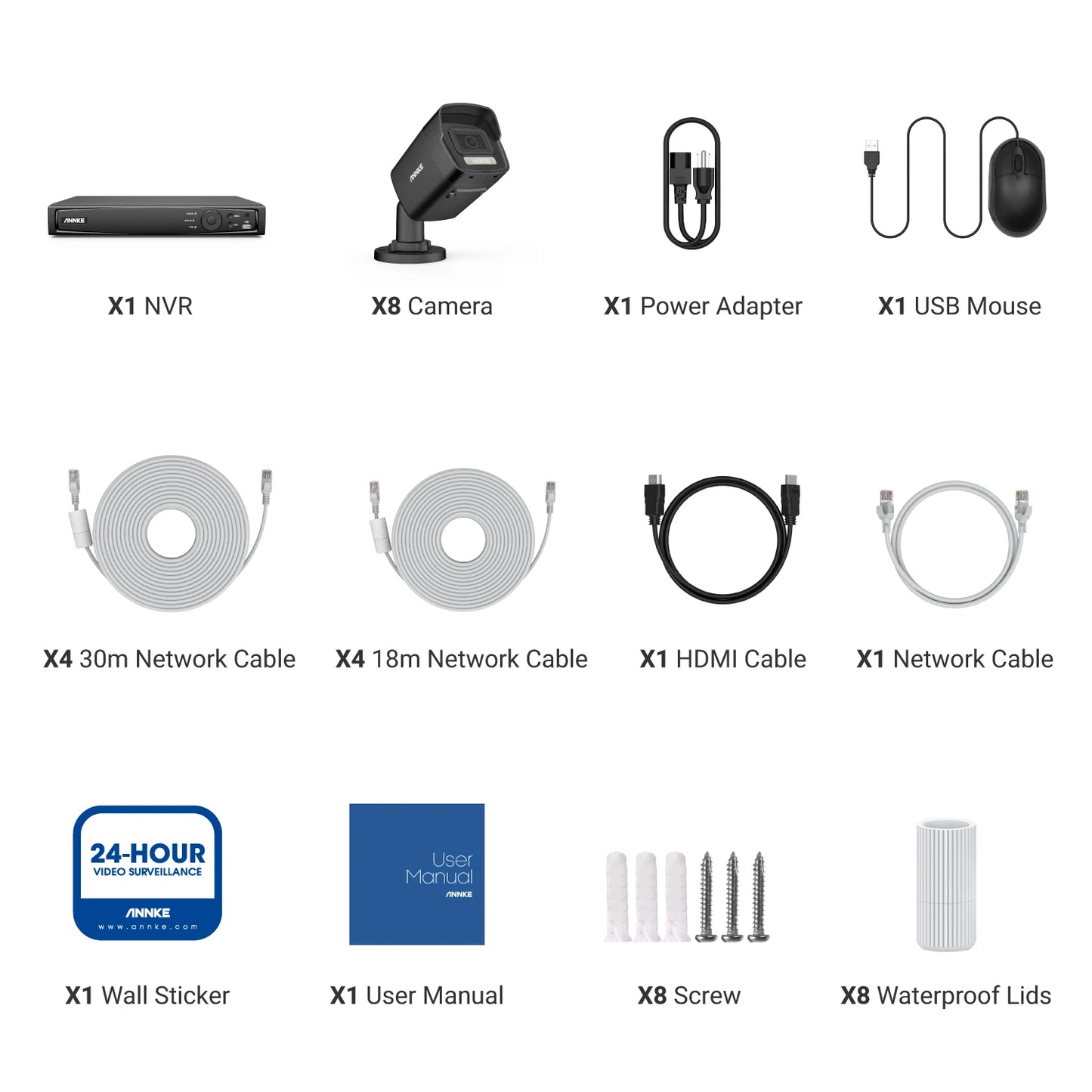 Annke H.265+ 3K Smart Dual Light POE Camera System 2.8MM Len Human Vehicle Detection IP67 Security Protection Video Surveillance