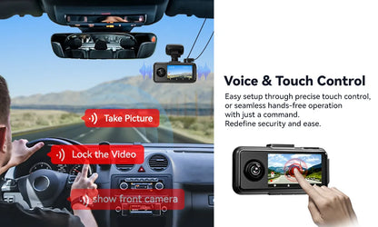 REDTIGER A6  3 Cameras Front/Cabin/Rear Cam 4K