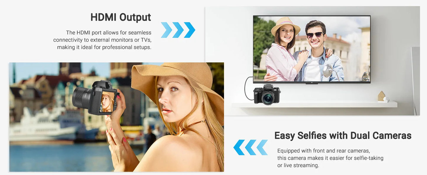 Digital Camera for Photography, 4K 64MP WiFi Vlogging Camera