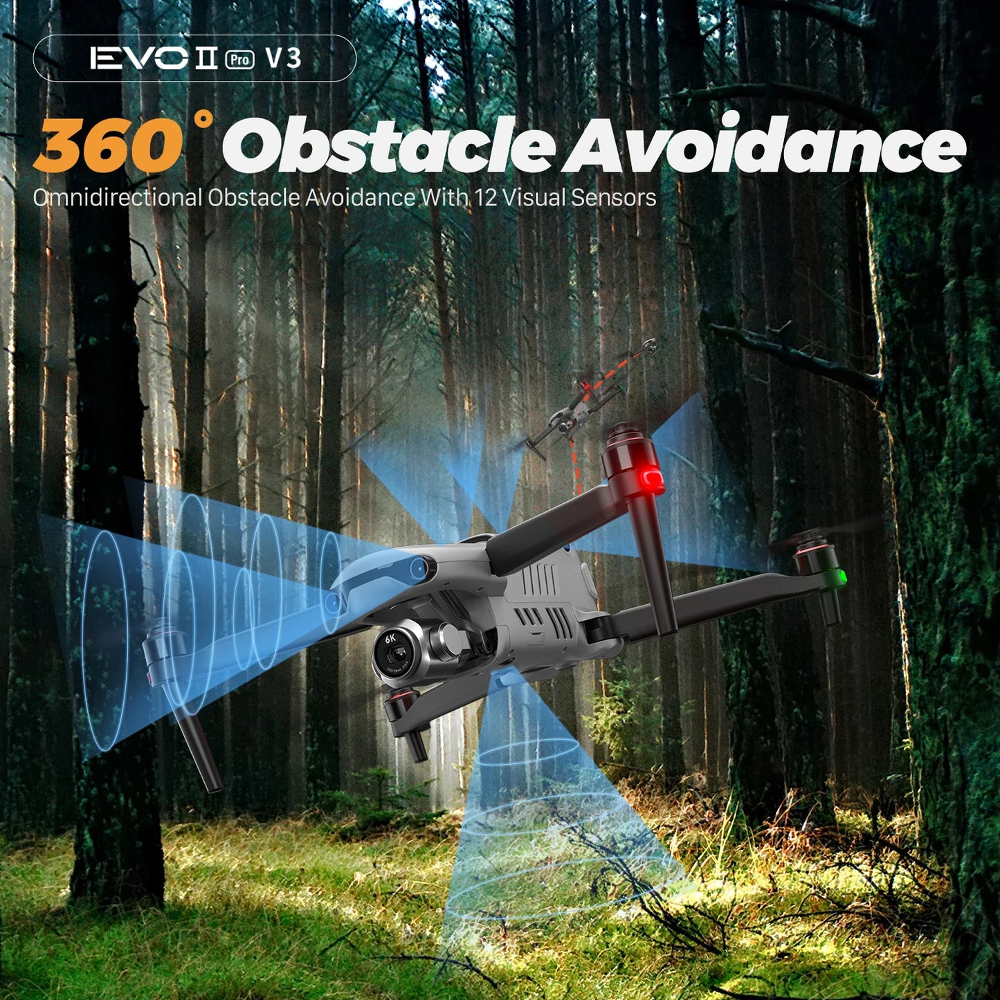 Autel EVO II Pro V3 Drone 6K Professional HD Camera 1Inch CMOS 10 KM Image Transmission 720° Obstacle Avoidance Brushless Drones