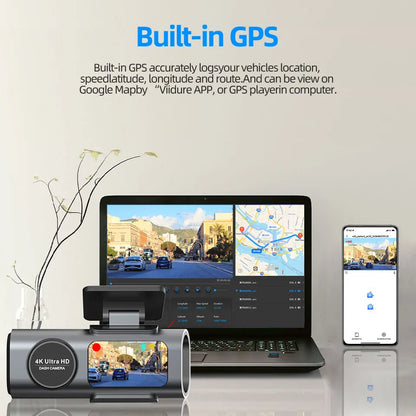 E-ACE 4K Dash Cam for Cars Dual Lens Camera DVR Video Recorder