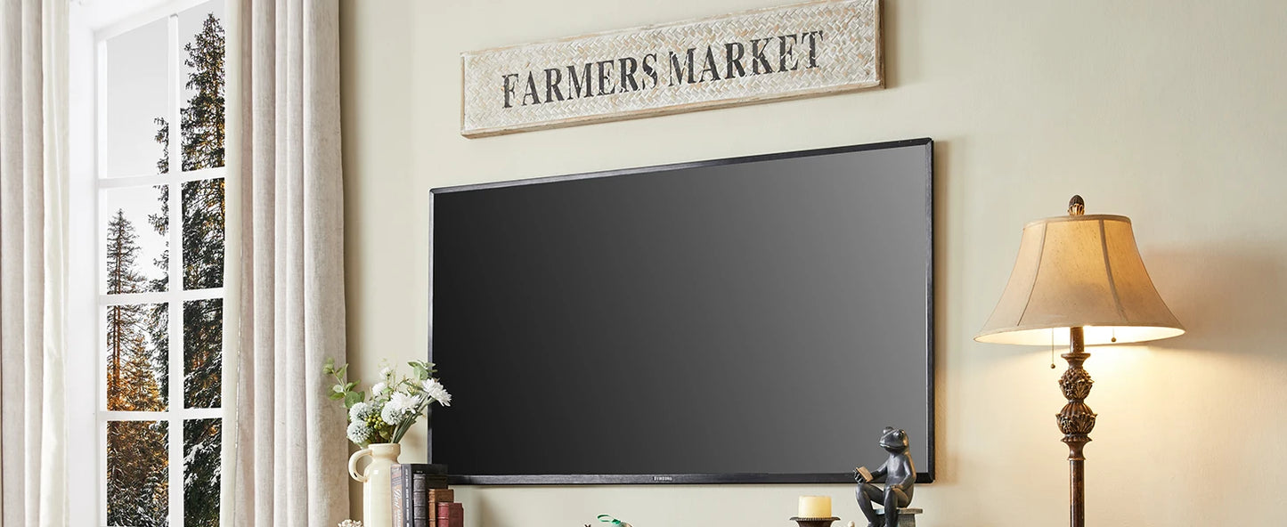 Farmhouse TV Stand for Up to 80 Inch TV, Entertainment Center with Electric Fireplace, Storage Cabinet Drawer for Living Room