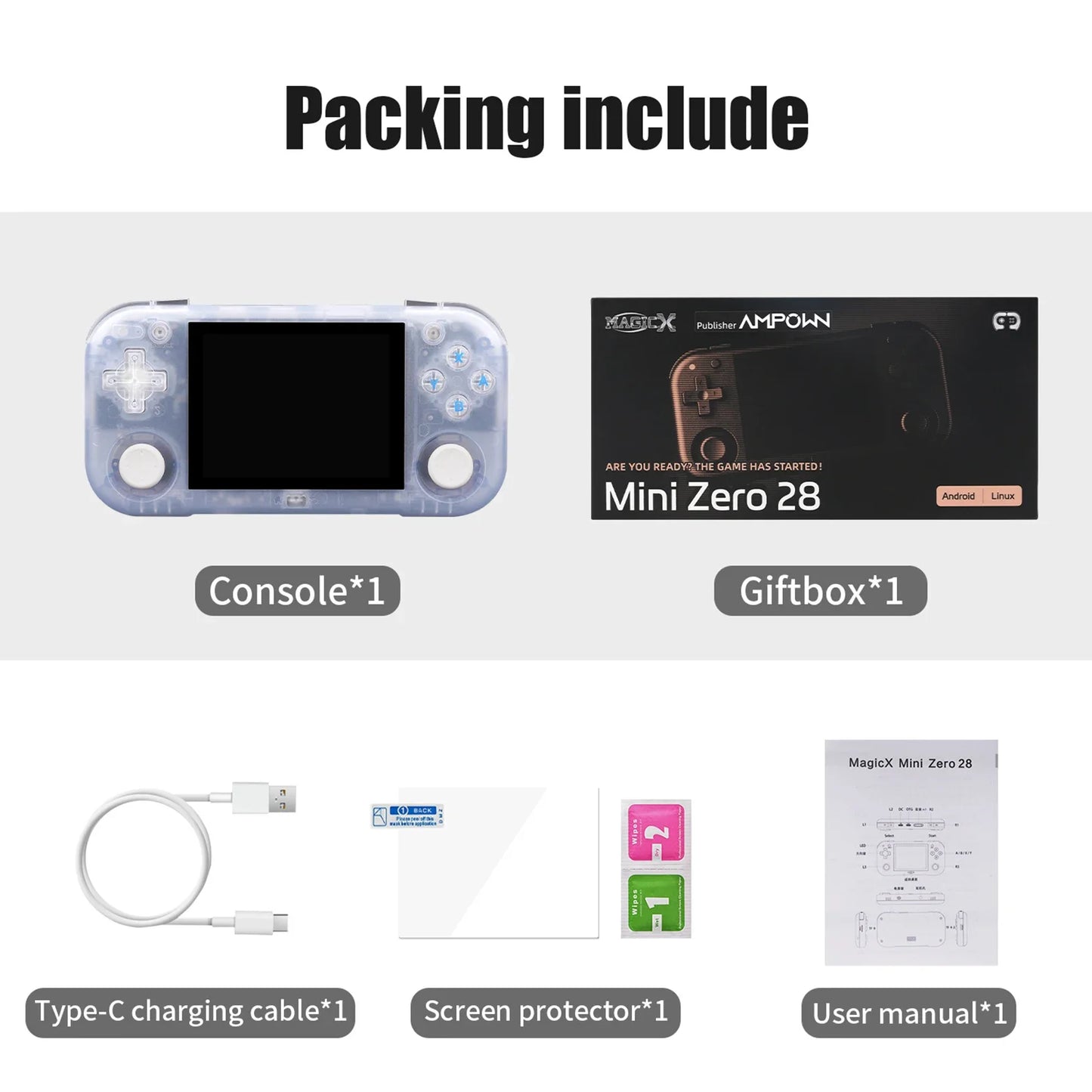 AMPOWN Mini Zero 28 Handheld Game Console