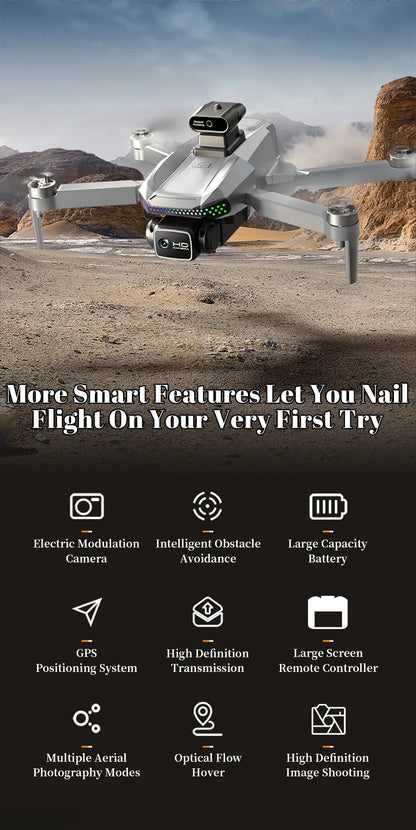 『GPS』S50 Pro Drone Toys, 2 Batteries, 4.5-inch Large Screen Remote, HD Camera: Capture & Record & Live View, Obstacle Avoidance