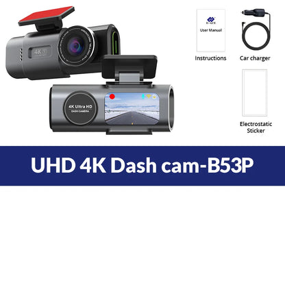 E-ACE 4K Dash Cam for Cars Dual Lens Camera DVR Video Recorder
