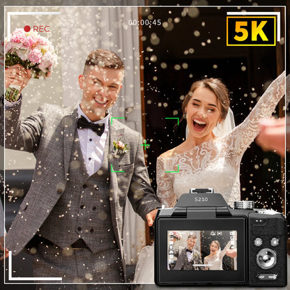 NBD 64MP Digital Cameras for Photography, 16X Optical Zoom Camera with WiFi & App Control, Vlogging Camera with 180°Flipable Scr