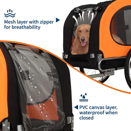 Dog Bike Trailer, 88LBS Pet Bicycle Trailer, Pet Cart Bicycle Carrier Easy Folding Cart Frame, Quick Release Wheel, Universal Bi
