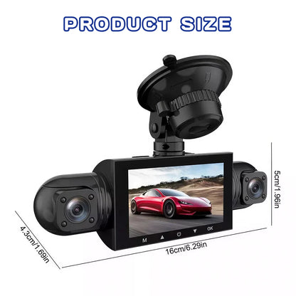 3.0″ IPS 360° Dash Camera HD 1080P
