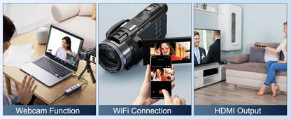 NBD 4K Camcorder Video Camera with 48MP Vlogging Camera