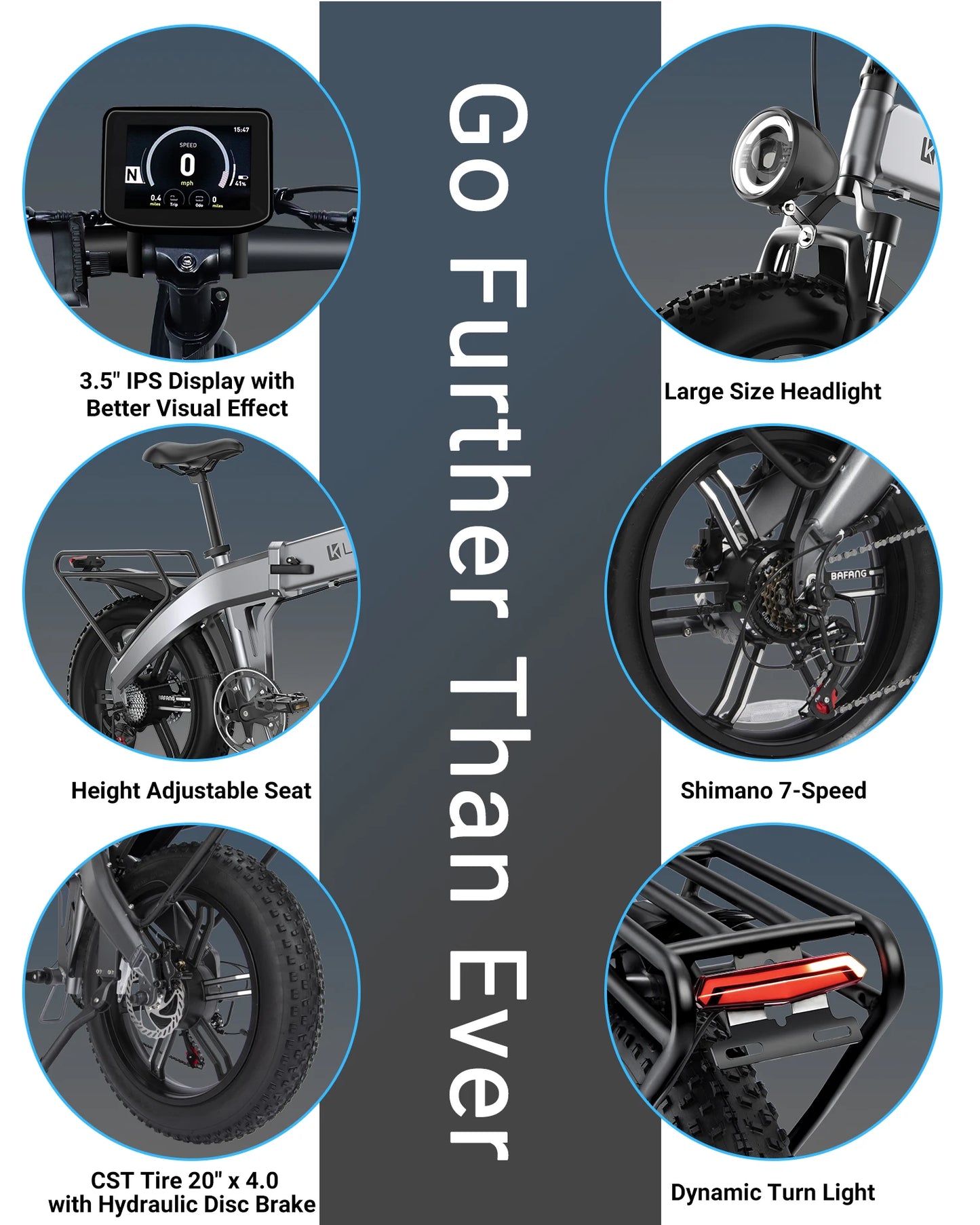 Luckeep X1 Fold Electric Bike 1500W Peak Motor 48V15AH Battery Electric Bicycle Hydraulic Disc Brakes 20" x 4.0" Fat Tire Ebike