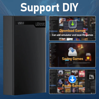 500G Retro Gaming HDD Video Game Console with 38200+Games