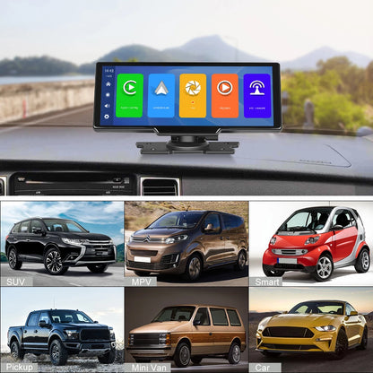 Podofo 10.26" Dash Cam 4K Rearview Camera Dashboard DVR Car Monitor