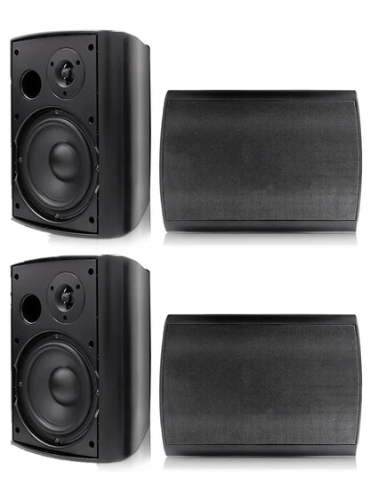 Herdio 800W 6.5 Inch Outdoor Speakers Bluetooth Waterproof Wired Tweeter Wall Mounted Subwoofer for Patio Home Theater,2 Pairs