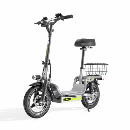 500W carbon steel electric front and rear dual disc brake bicycle for urban commuting with basket, adult electric bicycle