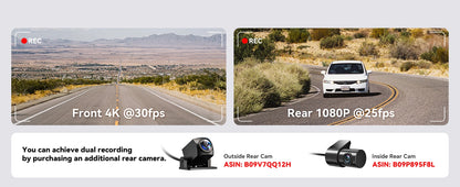 REDTIGER F8  4K+1080P 5.8G WiFi Dash Cam